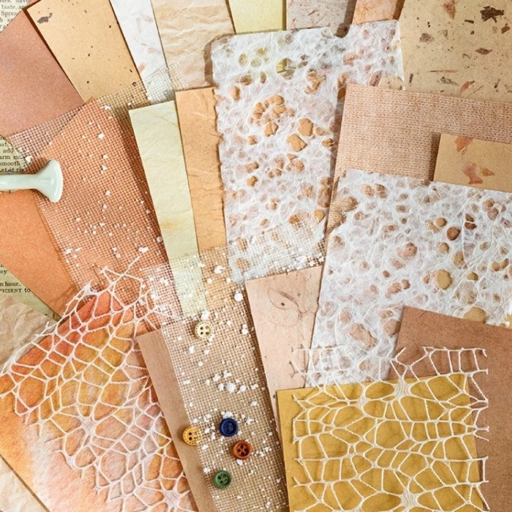 26pcs Creative Decor Vintage DIY Scrapbooking Paper Retro Mixed Lace Material Paper DIY Handmade Paper Creative Stationery