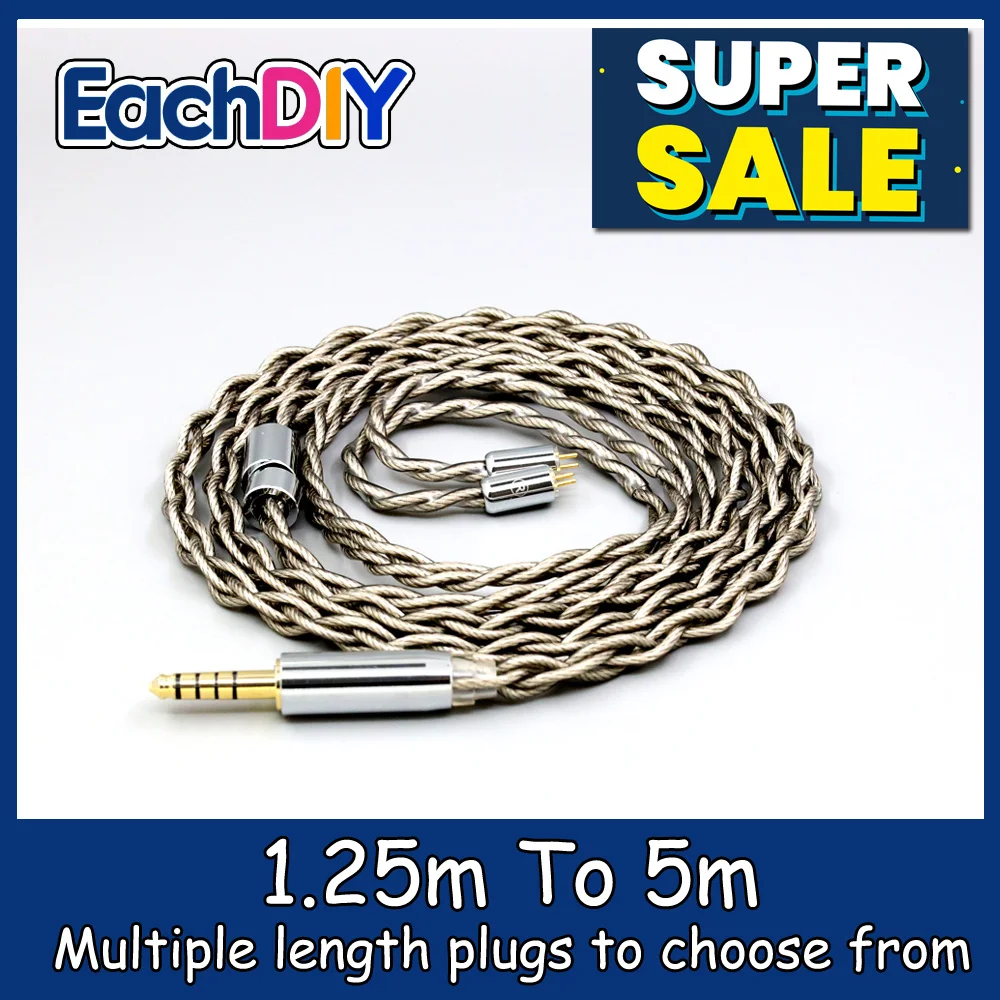 

99% Pure Silver + Graphene Silver Plated Shield Earphone Cable For 0.78mm Flat Step JH Audio JH16 Pro JH11 Pro 5 6 BA LN007937