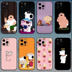 F-Family Funny Guy Phone Case For iPhone 16,15,14,13,12,11,Pro,X,XS,Max,XR,Plus,Mini Soft Black Cover