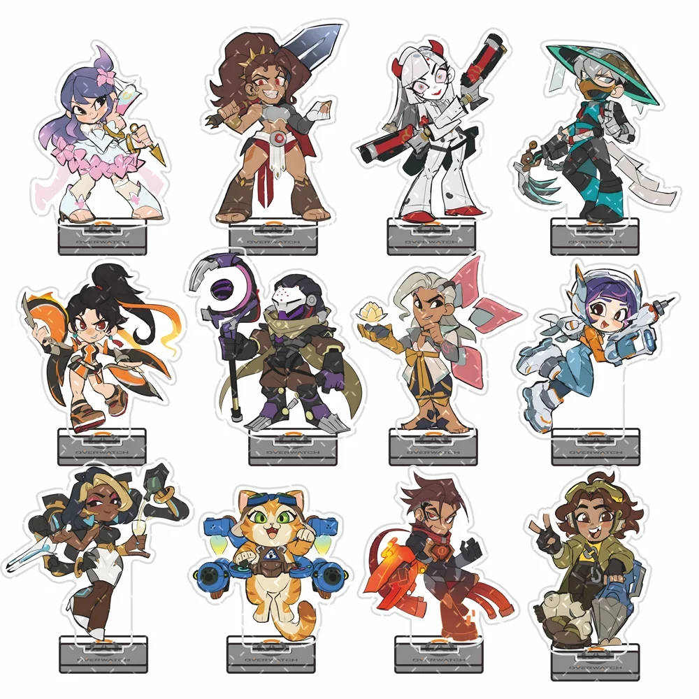 Overwatch  Juno Venture Illari Wuyang Freja Hazard Kiriko Lifeweaver Game Figure Desktop Decor Gift keychain Acrylic Stand