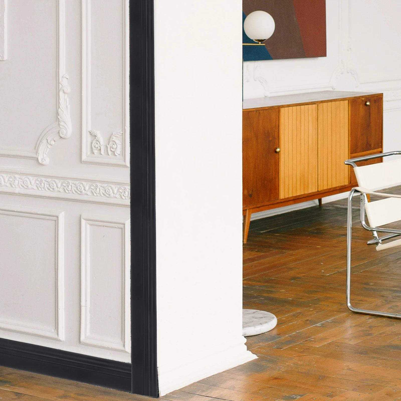 

1 Roll Self Adhesive Baseboard Molding Peel and Stick Trim for Wall Seam Floor Decor Kitchen Bathroom Waterproof Nbr Material 2