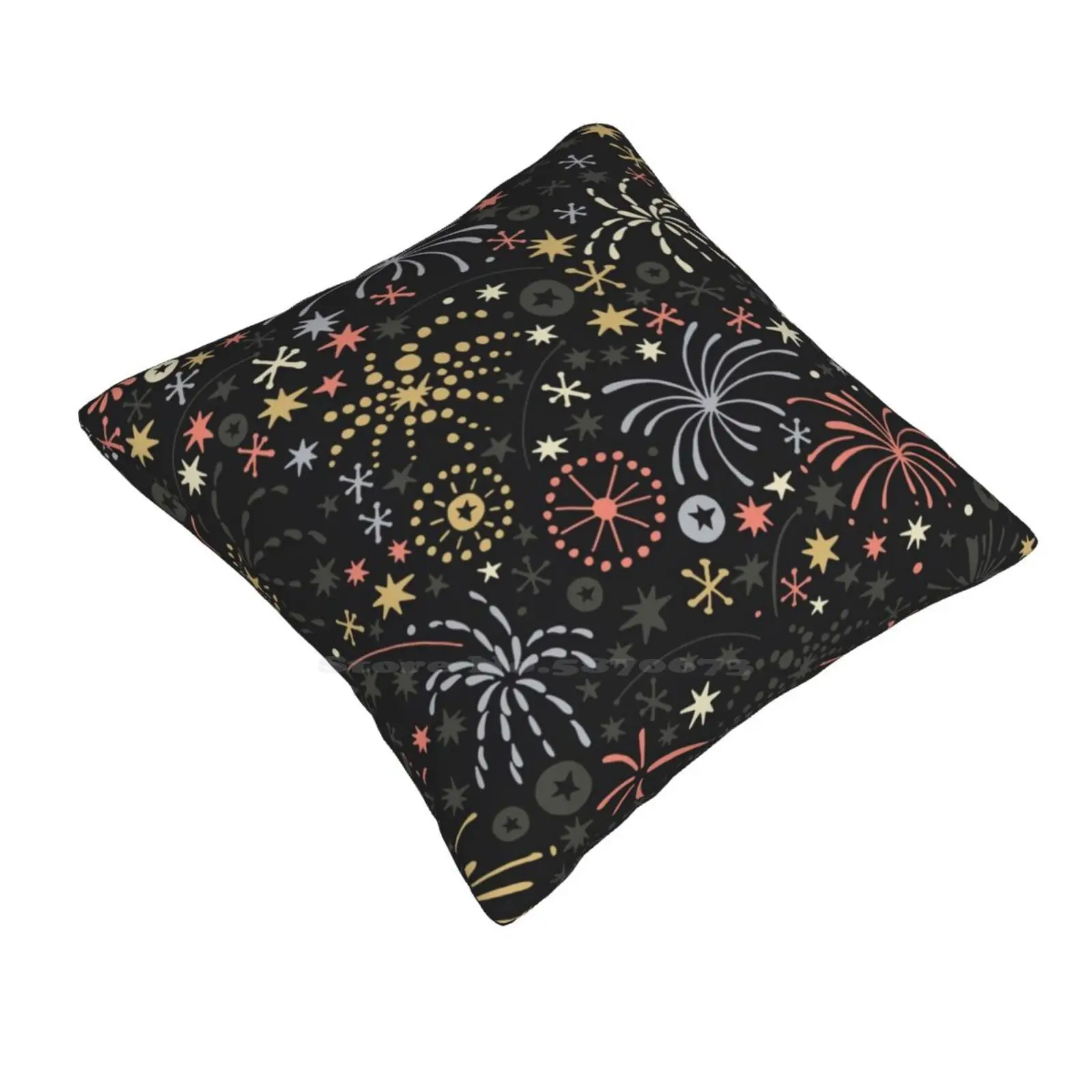 There Are Fireworks Everywhere Color Variation 2 Soft Comfortable Pillowcase Fireworks Pattern Shapes Fun Celebration New Year