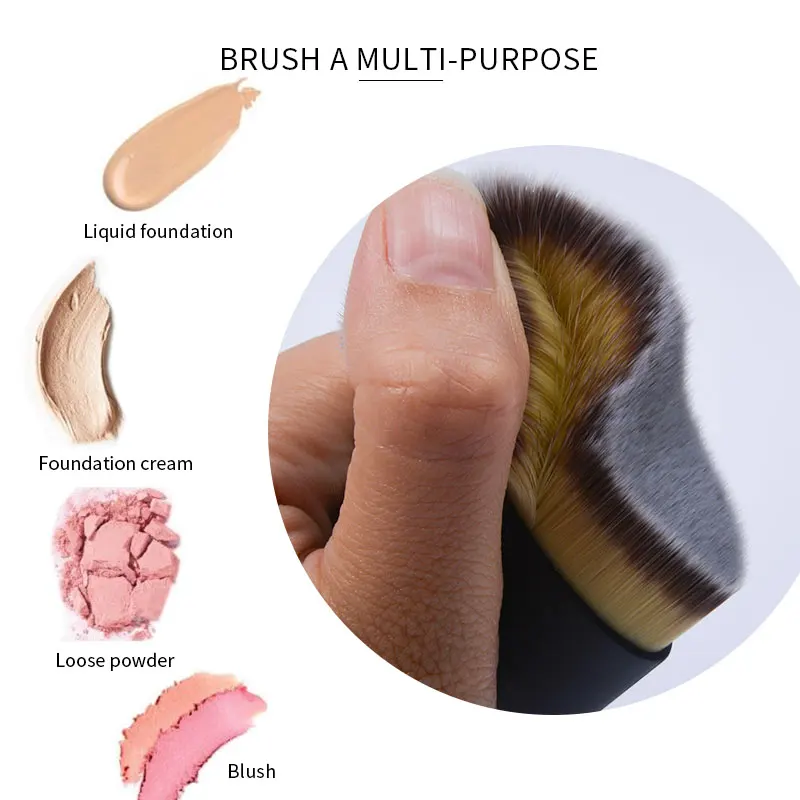 Female Makeup Foundation Brush S Shape Makeup Brush Halo Dyeing Face Makeup Brush Multi-function Portable Cosmetic Tools