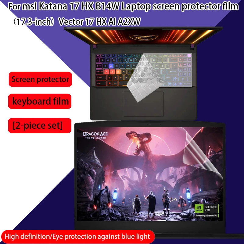 For MSI Katana 17 HX B14W Laptop Screen Protector 17.3 Inch Vector 17 HX AI A2XW Keyboard Film Computer Privacy Protective Film