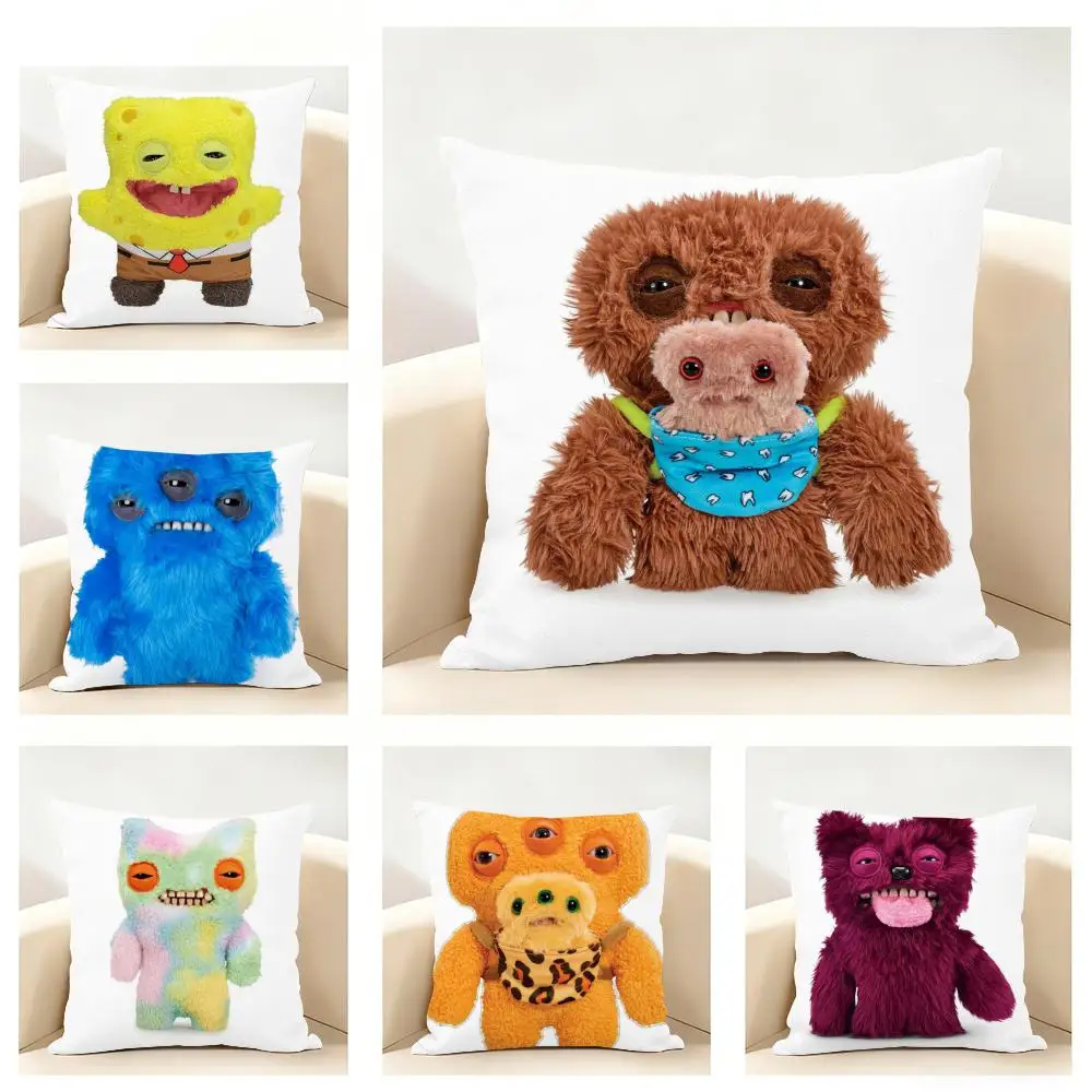 Weird Unique Toy F-Fuggler D-Dolls Cushion Cover Linen Pillowcase Soft  for Sofa Bed Home Room Decor