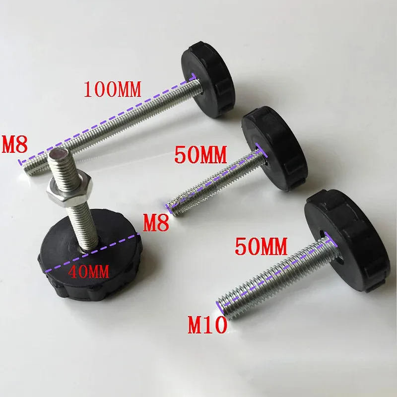 2/4/8/10pcs Plastic Adjustable Screw Feet 40*M8*50mm 40*M10*50mm 40*M8*100mm Anti-Slip Feet for Furniture Office Chair Table
