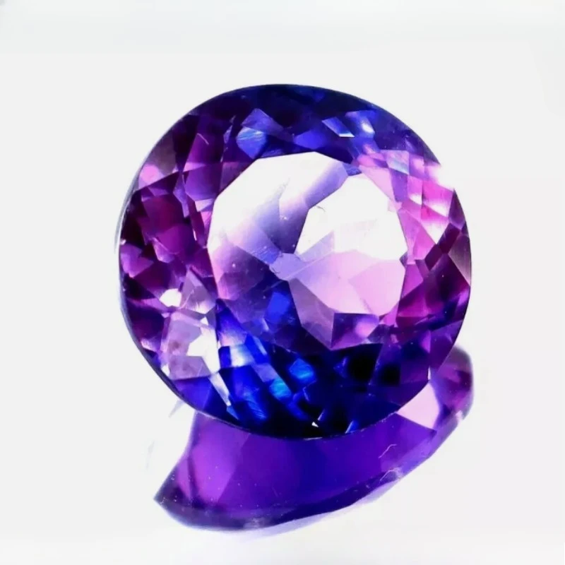 synthetic corundum high quality simulate round natural gemstones artificial sapphire for jewelry purple blue sapphire RD shape