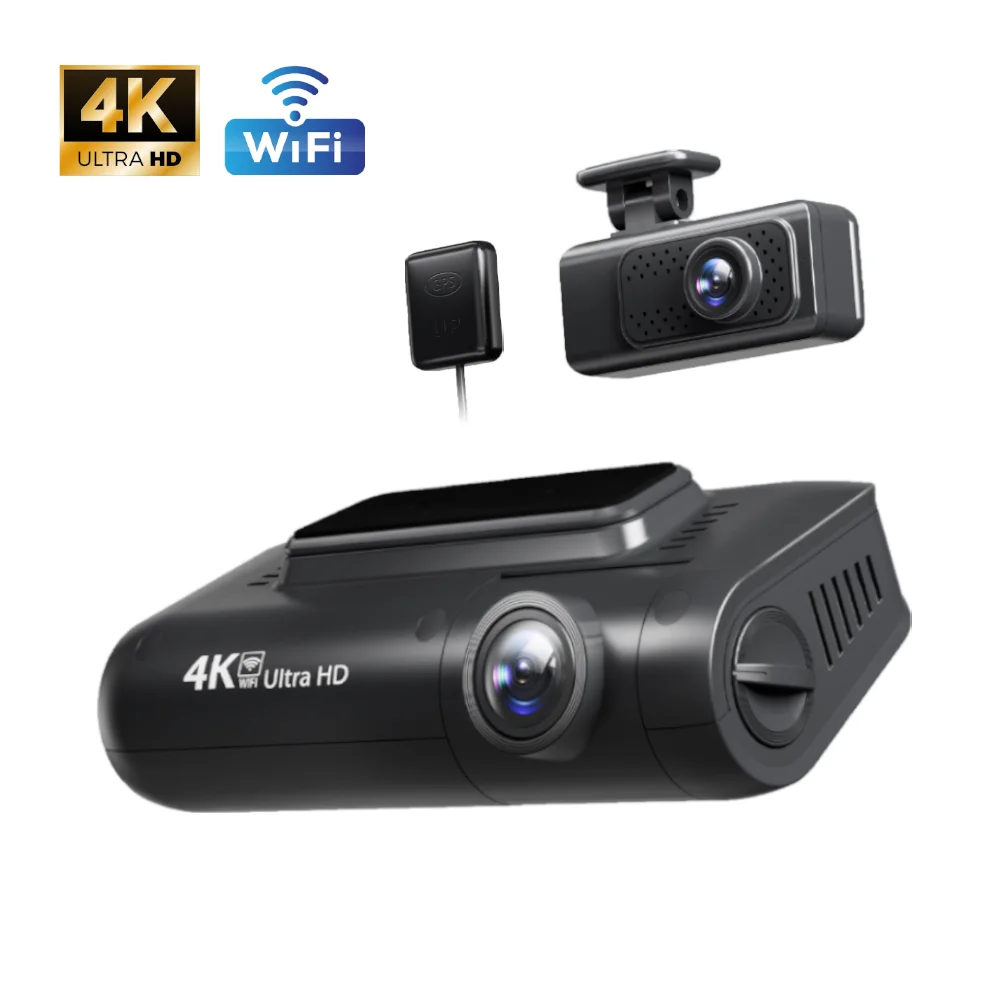 New Product Creativity 4K HD Dual Lens Car Driving Recorder with WiFi Night Vision and 1 Year Warranty
