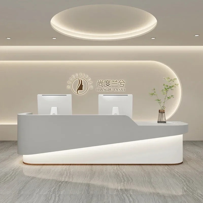 

Hairdressing Reception Furniture Cashier Table Business Desk Luxury Hairdresser Counter Office Companies Recepcja Center Modern