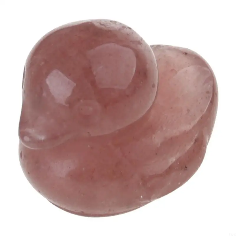 Crystal Duckling Animal Sculpture Home Accent Miniature Stone Art for Collectors X3UC