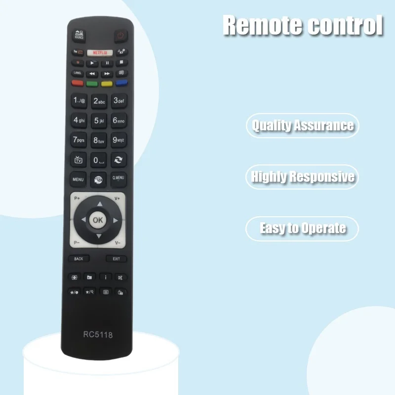 New RC5118 Netflix TV Remote Control Compatible with Hitachi Akai TEAC Models - LE40A318FHD - Spot Goods
