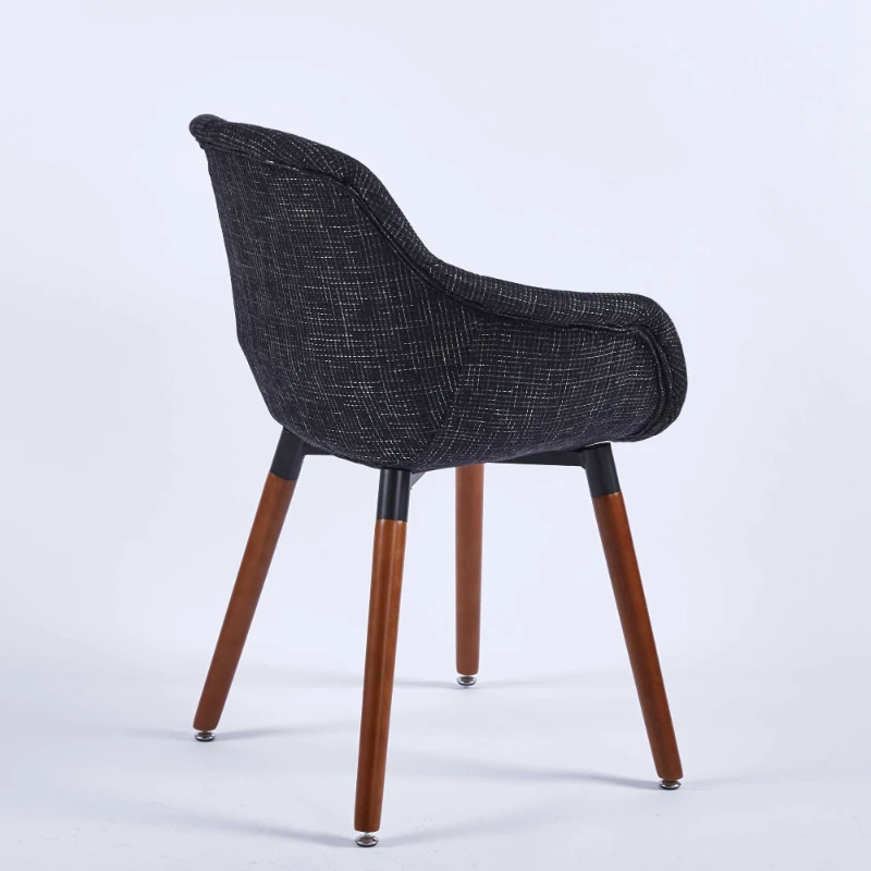 Modern furniture high quality velvet Furniture black fashion dining chair wooden Leg for living room furniture