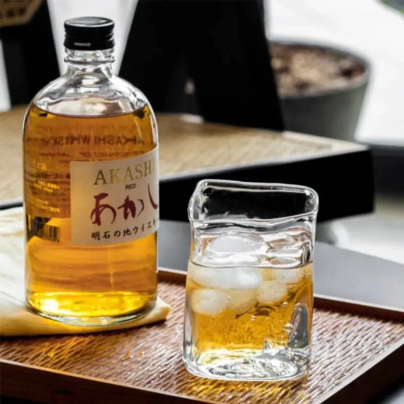 EDO Designer Kazazumi Handmade Japanese Whisky Artwork Wine Cup Wind-holding Random Modeling Design Creative Whiskey Glass