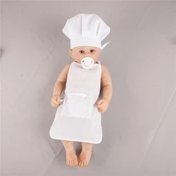 Baby Chef Apron Hat Costumes Chef Baby White Cute Cook Costume Newborn Fancy Photo Accessories Set Hat Apron for Girls Boy