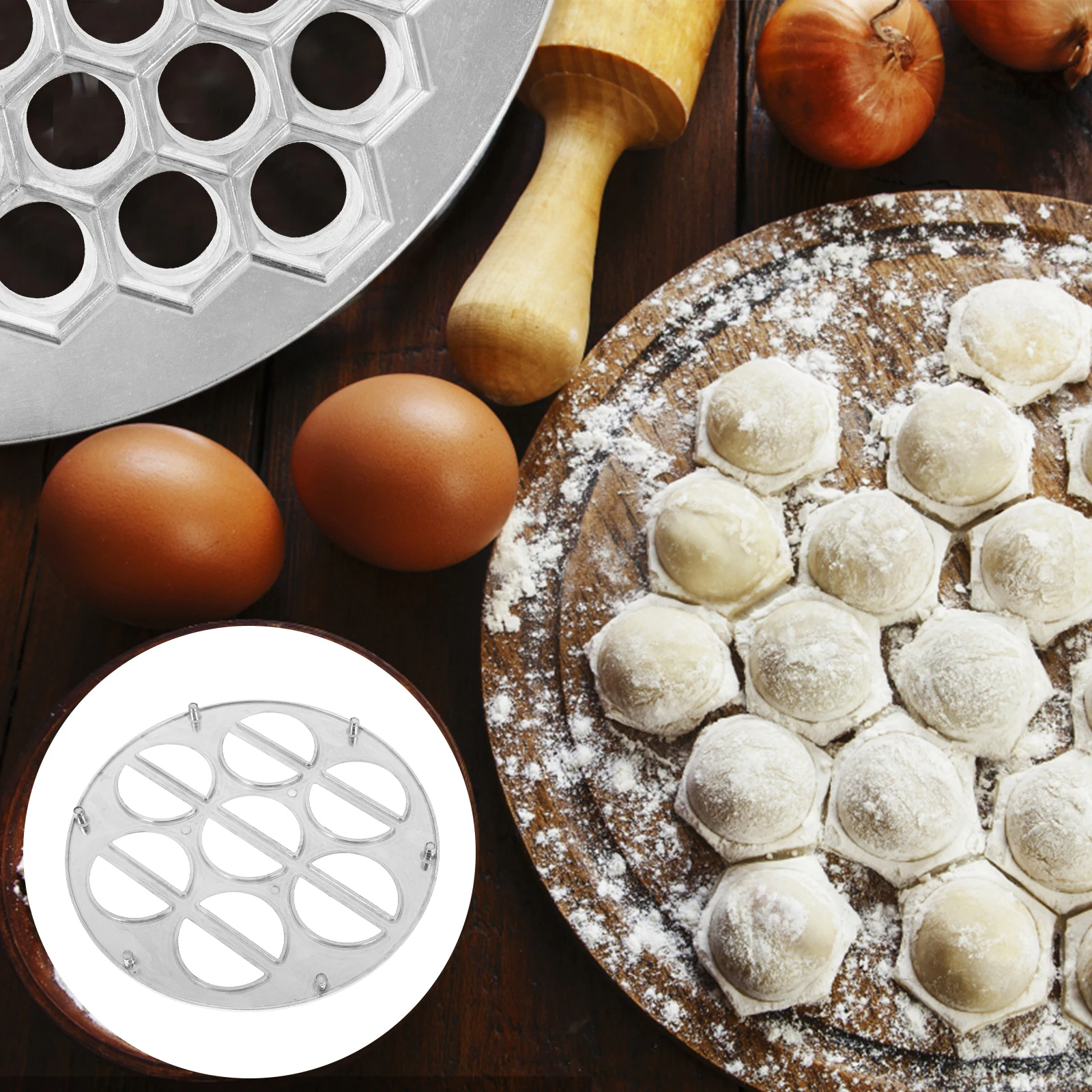 

Dumpling Mold 14 Holes Aluminum Alloy Multi Functional Kitchen Tool Portable Maker Reusable Ravioli Molds