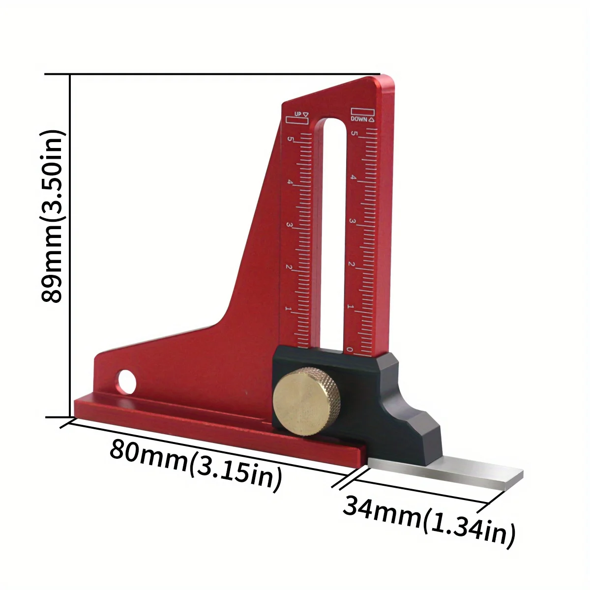 Adjustable Table Saw Depth Gauge 0-50mm Setup Height Gauge Woodworking Height Measurement Too Aluminum Dual Scales DIY Ruler