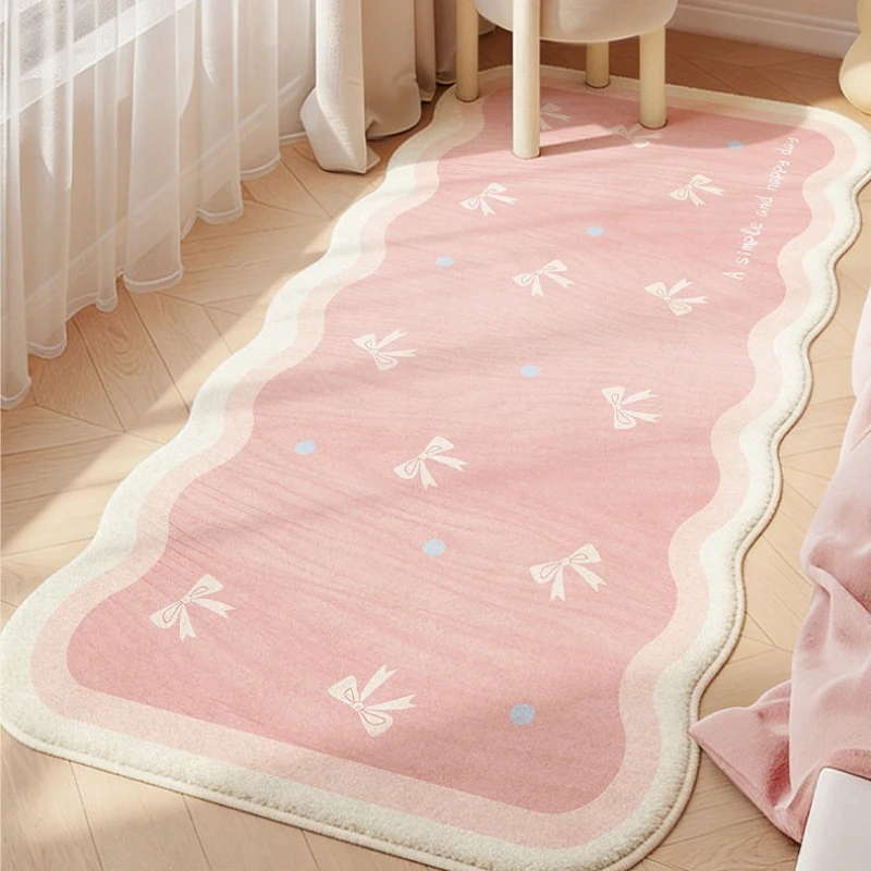 Irregular Shape Bedroom Decor Pink Carpet Fluffy Soft Carpets for Living Room Thick Plush Study Floor Mat Girl Home Washable Rug