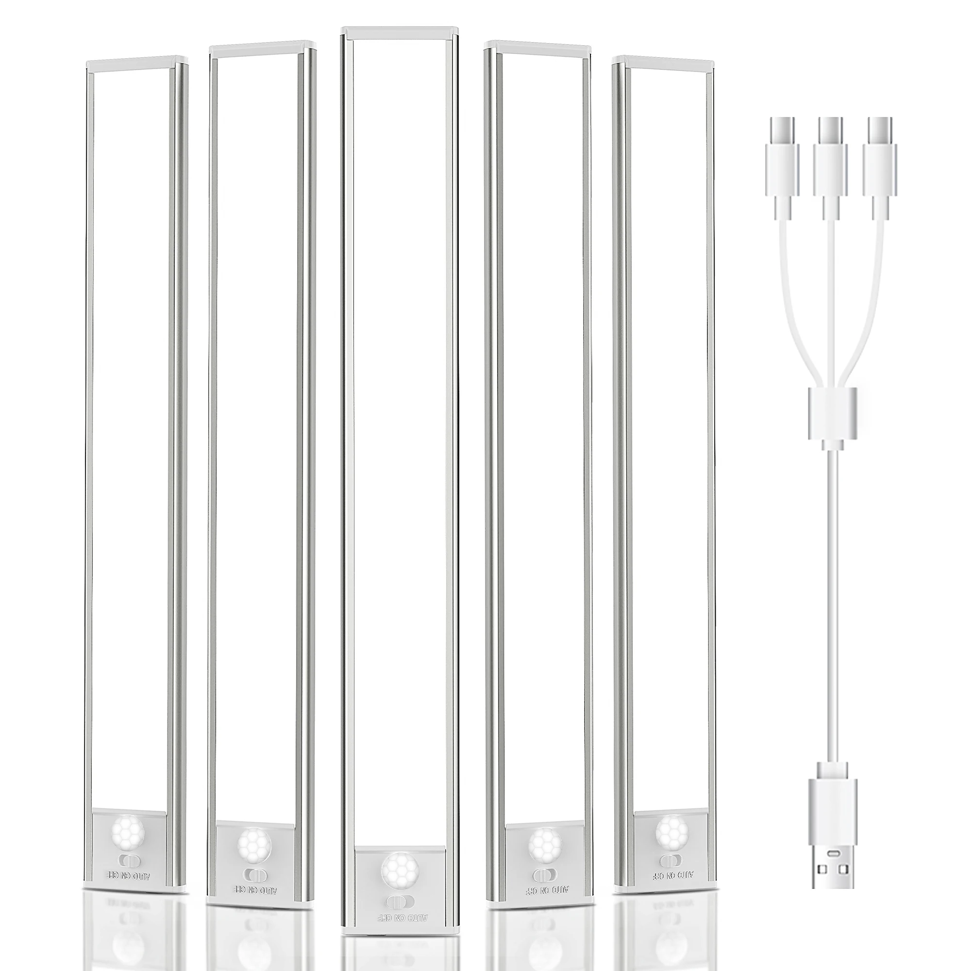 PZSUNLY LED محس حركة ضوء قابلة للشحن المغناطيسي ضوء الليل 3 ألوان عكس الضوء إضاءة الخزانة للمطبخ LED ضوء خزانة الملابس #1