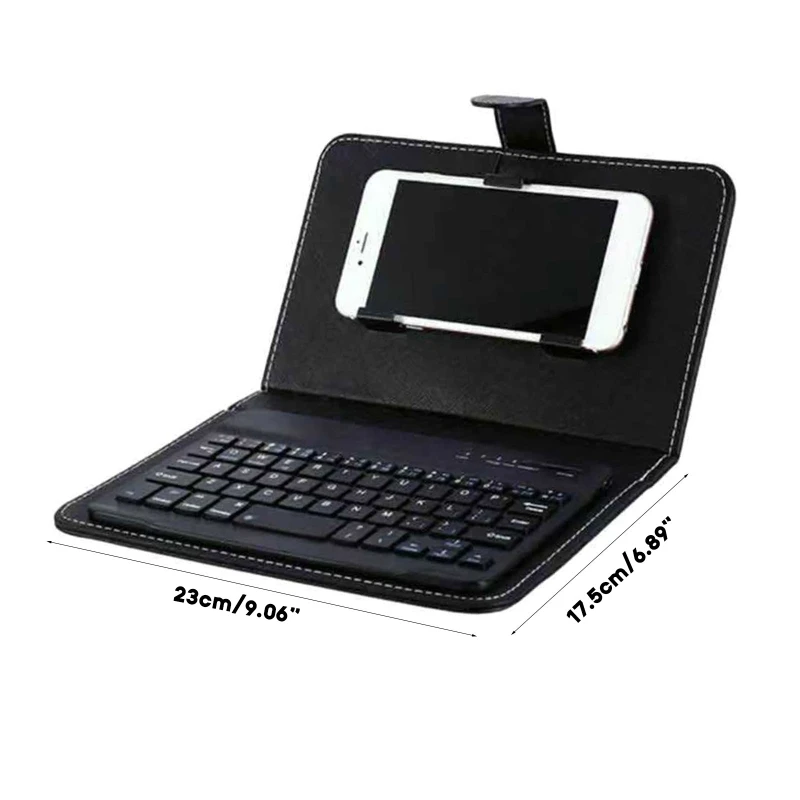 Portable Bluetooth-compatible Wireless Keyboard PU Leather for Case Anti-scratches Protective Cover Bracket
