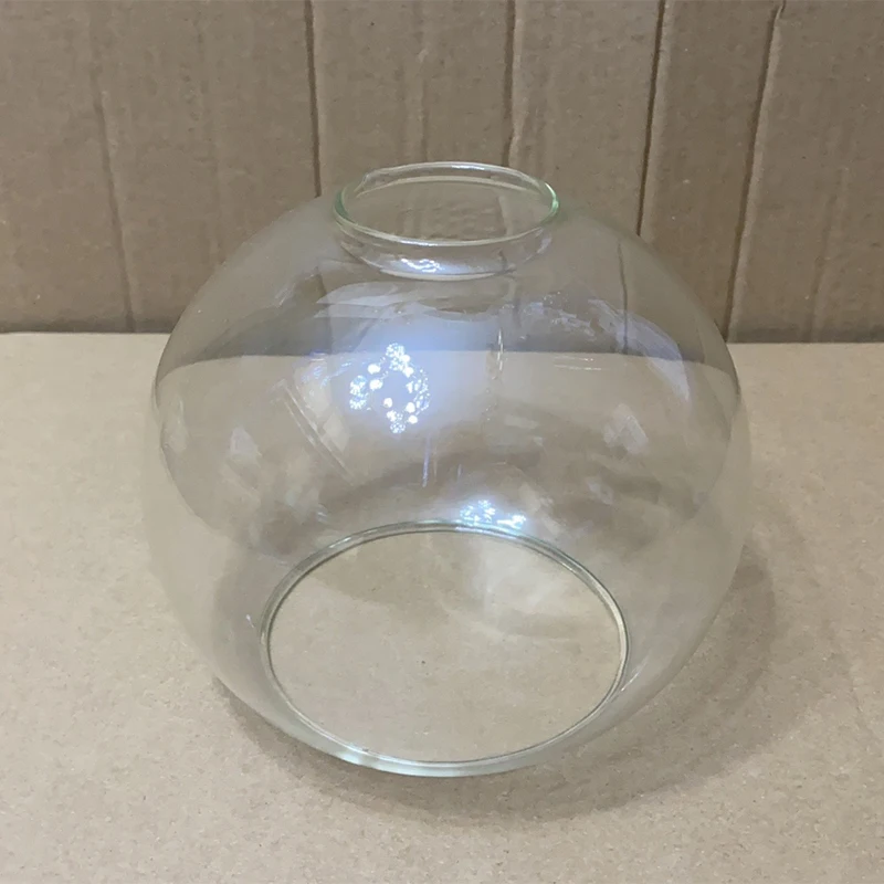 D13cm D15cm D18CM D20cm D25cm Hand Blown Clear Glass Globe Lamp Shade Replacement with 2 Ends Opening Glass Cover Ball Lampshad