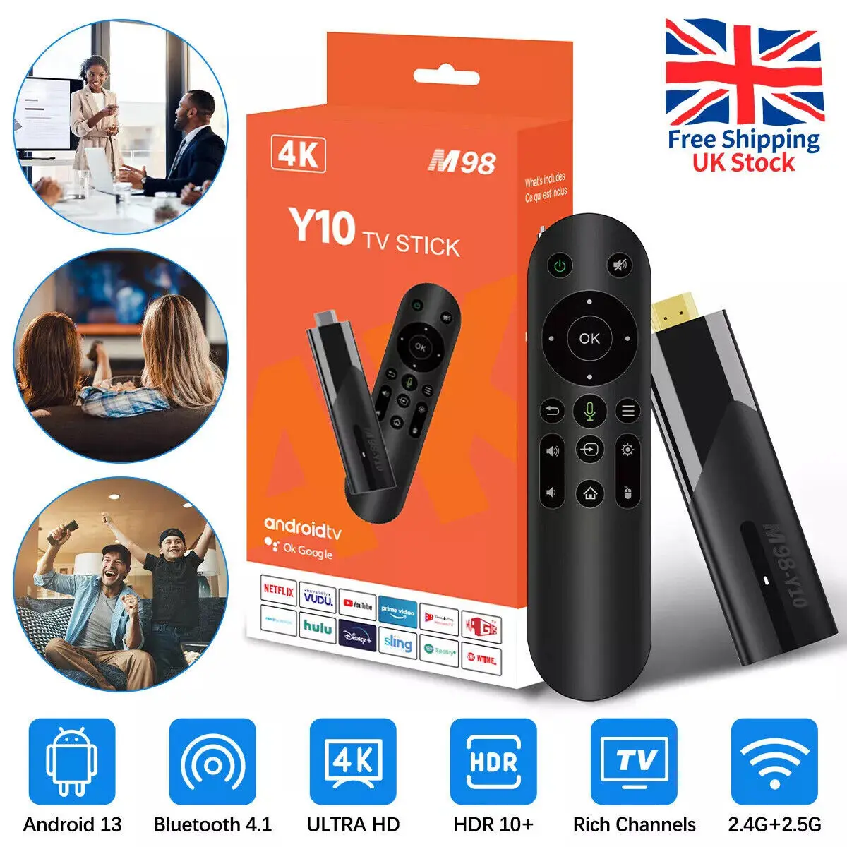 Fire TV Stick 4K Ultra HD Streaming Media Player Bluetooth Voice Remote Y10 16GB