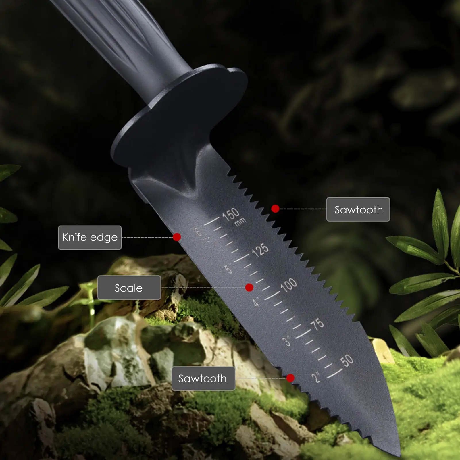 Versão Atualizada Detector de Metais Escavador Ferramentas Escavador com Bainha Alça Estendida Aço Inoxidável Acampamento Jardim pá Faca