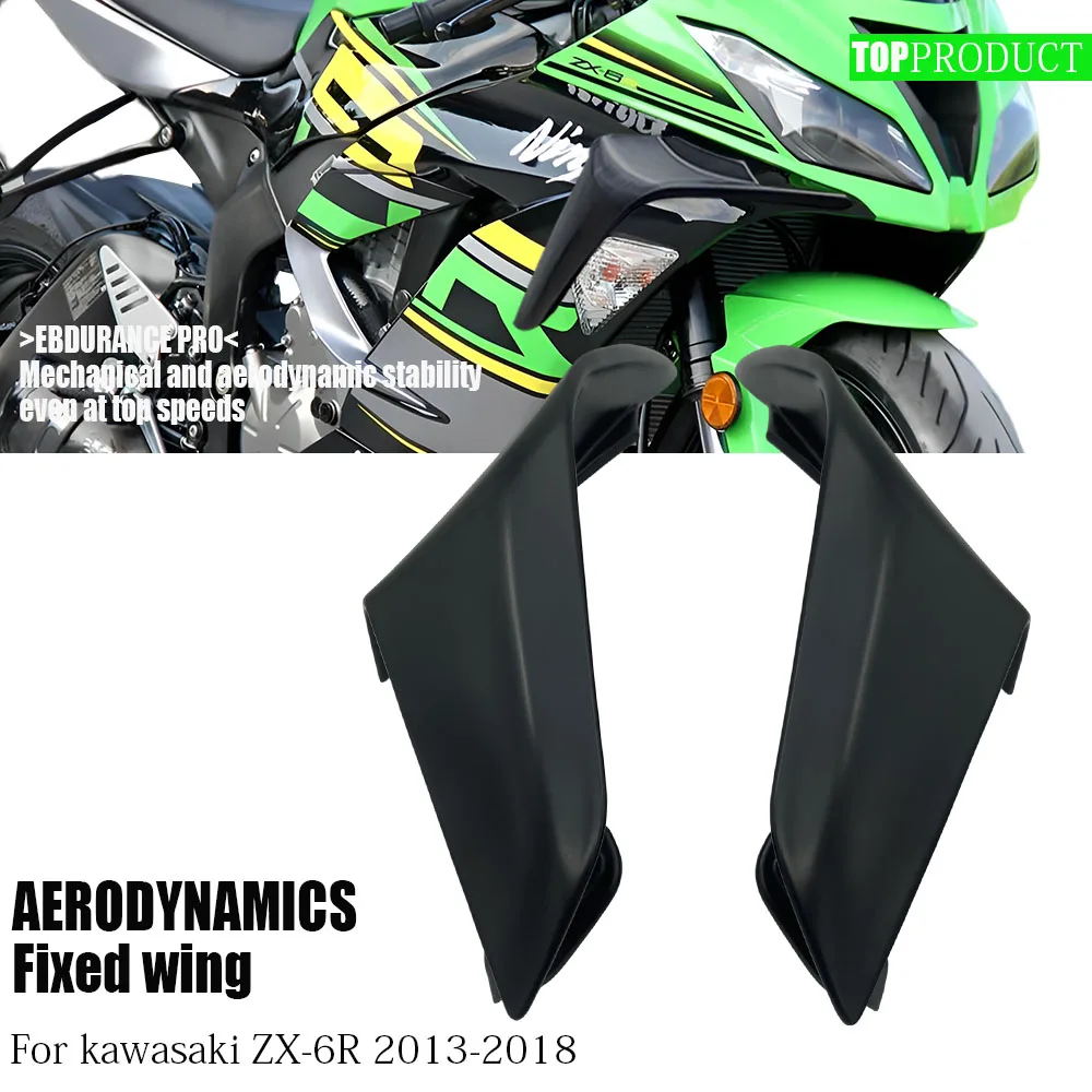 For KAWASAKI ZX-6R ZX 6R ZX6R ZX-636 2013-2018 Motorcycle Fairing Parts Aerodynamic Wing Kit Fixed Winglet Fairing Wing