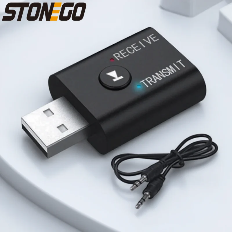 

Bluetooth 5 0 Audio Adapter 2 in 1 Wireless Receiver Transmitter Mini Portable for TV Car Speaker