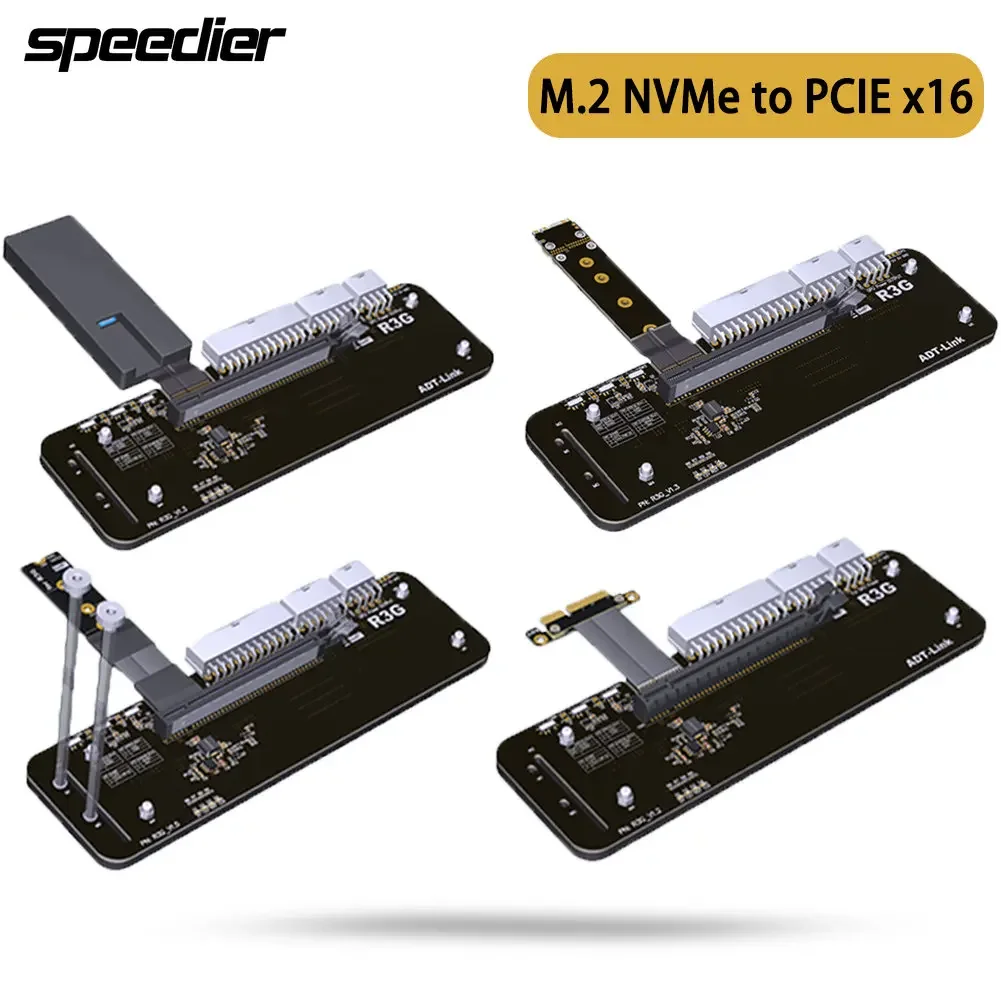 

ADT eGPU Adapter M.2 NVMe / PCI-E X4 To PCIe X16 External Laptop Graphics Cards Extension Riser Cable PCIe 3.0 4.0 4x Full Speed