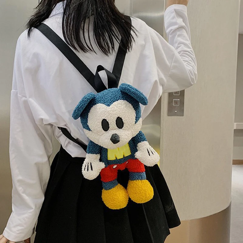 Disney Mickey Mouse Plüschtier, 33 cm, süßer Cartoon-Puppen-Rucksack – stilvoll und langlebig – perfektes Geburtstags- und Weihnachtsgeschenk