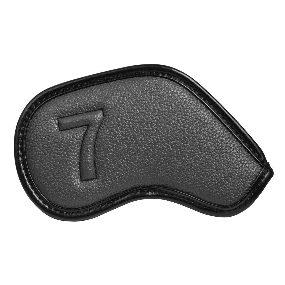 Premium Solid Gray Black PU Leather 4 5 6 7 8 9 P A S  9 pcs Set Golf Iron Covers for Iron Club image 4