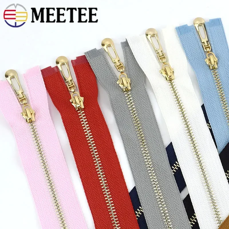 2/5pcs Meetee 3# Zippers 15-70cm Closed&open Metal Zipper for Sewing Bags Shoes Garment Zip Closure Repair Kit Accessories