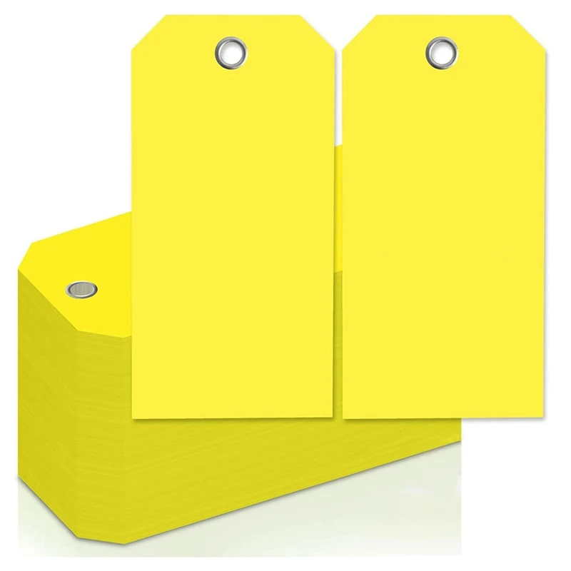 4 3/4In X 2 3/8In Neon Shipping Tags Blank Heavy Duty Hang Tags With Reinforced Holes Writable Luggage Tags Durable Easy Install