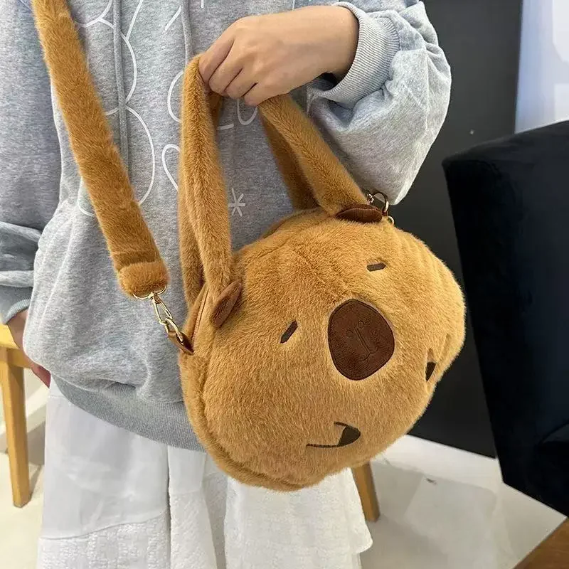 New Capybara Plush Backpack Capybara Crossbody Bag Bag Large Capacity Cute Doll Guinea Pig Doll Boys Girls Birthday Gifts