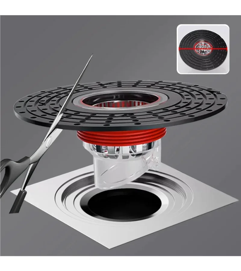 Odor Proof Floor Drain Core Plug Backflow Preventer Cuttable Toilet Sewer Filter Portable Drain Protector Bathroom Accessories