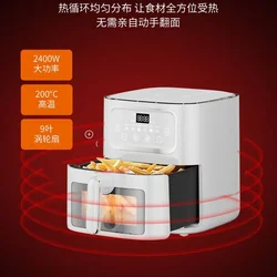 10L Smart Electric Air Fryers Large Capacity Automatic Household Multi 360°Baking LED Touchscreen Deep Fryer Without Oil 220V