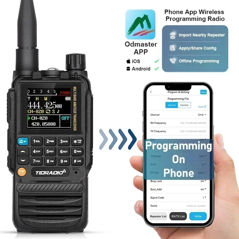 TIDRADIO H3 Long Range Walkie Talkies Rechargeable Wireless Programming Air Band Tow Way Radio Frequency Copy Wireless Intercom