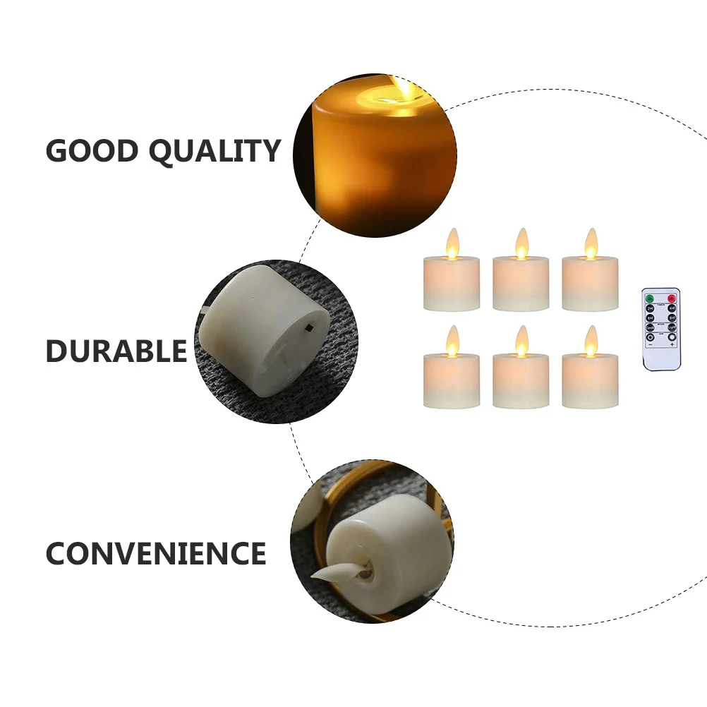 

6Pcs Simulation Electric Lamps Small LED Flameless Decorative Light Indoor Scene Atmosphere Lamp