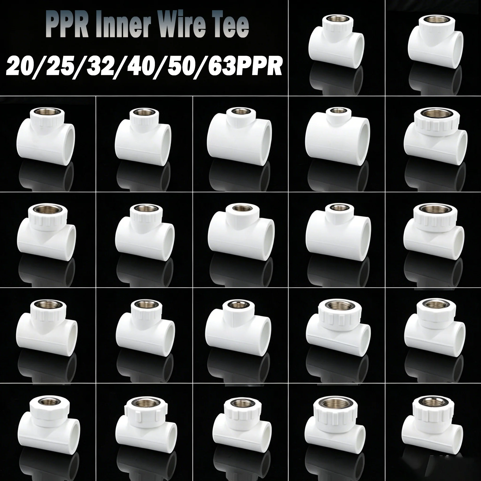 1Pcs White PPR Pipe Fitting 20 25 32 40 50 63PPR  3 Way Female Thread Plumbing Fittings Suitable for Both Hot and Cold Use