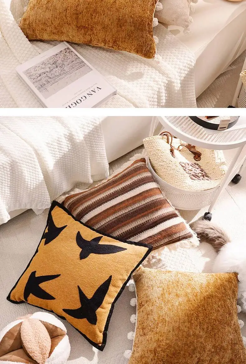 Amerikanischer Luxus-Kissenbezug mit Waldmotiv, weicher Chenille, moderner Plüsch-Dekokissenbezug für Wohnzimmer, Sofa, Bettdekoration – Detail 17