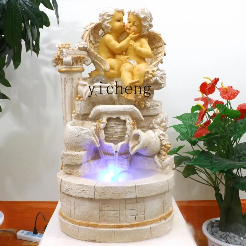 

ZYA Cupid Angel Fountain Living Room Decoration Ornament Circulating Water living room decoration angel