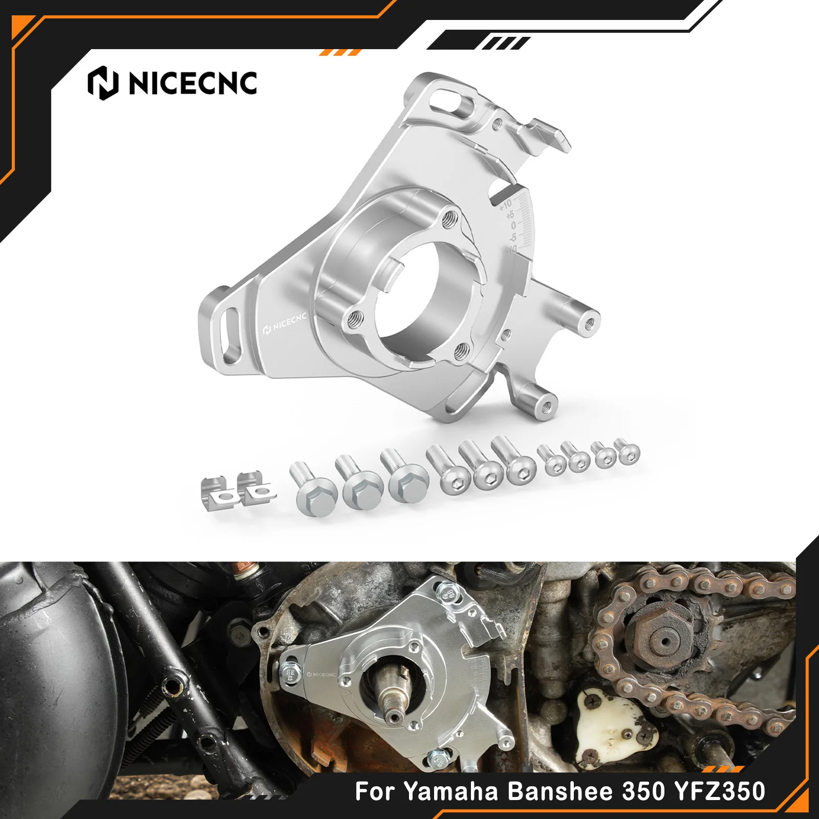 NICECNC For Yamaha Banshee 350 1987-2006 Timing Plate For Yamaha YFZ350 ±10° Adjustment ATV Accessories Aluminum 3GG-85510-01-0