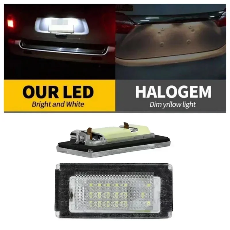 ANGRONG 2 luces LED blancas para matrícula de BMW Mini Cooper S R50 2001-2006 R52 2004-2008 R53 2001-2006 estilo de coche blanco