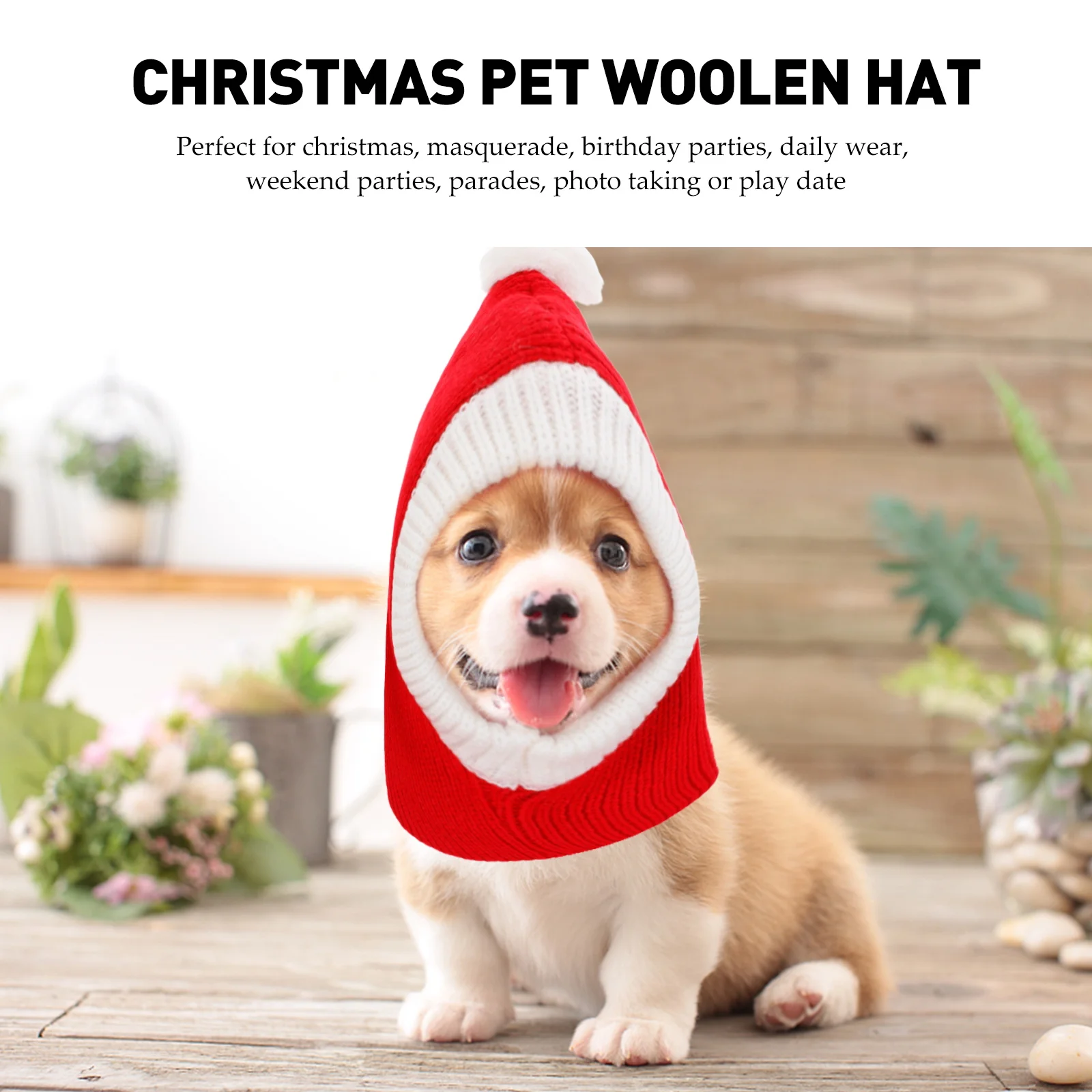 

Hats Dogs Large Breed Pet Christmas Red Decor Warm Santa for Small Puppy Birthday Decoration