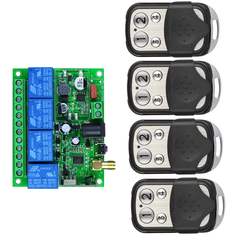 433mhz DC 12V  10A    relay switch  RF Wireless Remote Control    Receiver   Transmitter  Electric door/  Fan/Motor/lighting