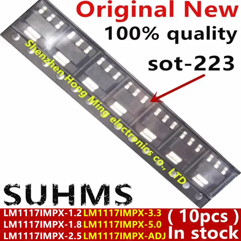 (10 piezas) 100% nuevo LM1117 LM1117IMPX-1.2 LM1117IMPX-1.8 LM1117IMPX-2.5 LM1117IMPX-3.3 LM1117IMPX-5.0 LM1117IMPX-ADJ sot-223
