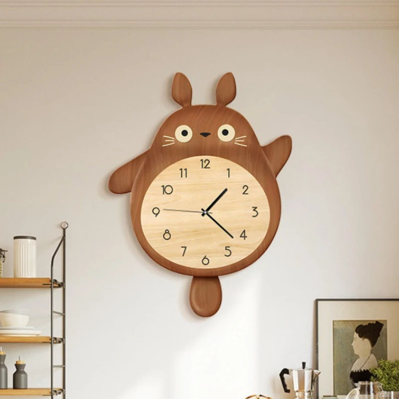 Cartoon Wall Clock Creative Design Swing Clock Dining Room Decorative Wall Watch Modern Bedroom Study Silent Clocks Household