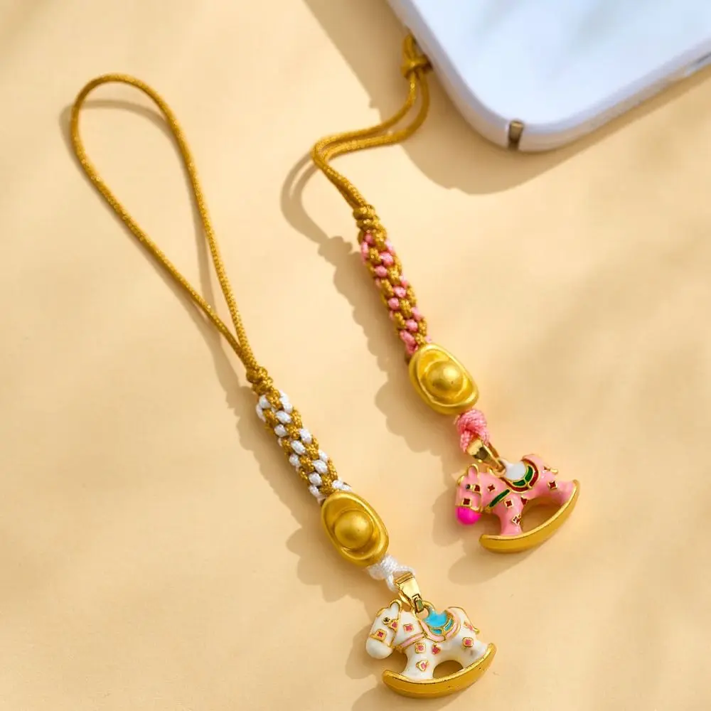 

Good Luck Horse Year Phone Strap Chinese Style Universal Zodiac Hors Phone Lanyard Cute Anti Loss Mobile Phone Case Keychain