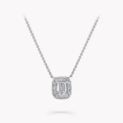 Solid 14k White Gold 0.3CT Emerald Cut DEF VS-VVS CVD HPHT Lab Grown Diamond Pendant Necklace 18inch Wedding Necklace