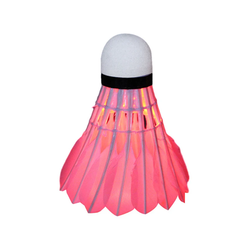 Pelotas de bádminton LED luminosas, pelotas de bádminton de colores brillantes intermitentes, pelotas duraderas de plumas de ganso, 4 Uds.